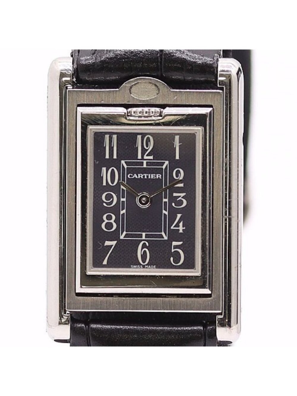 Cartier Tank Vasculant Quartz Gray Dial Watch
